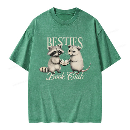 Pagewings Bestie Book Club Unisex Washed T-shirt