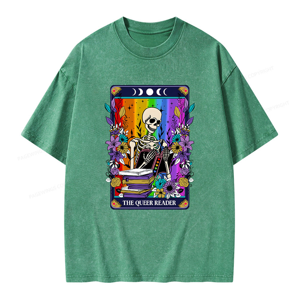 Pagewings The Queer Reader Unisex Washed T-shirt