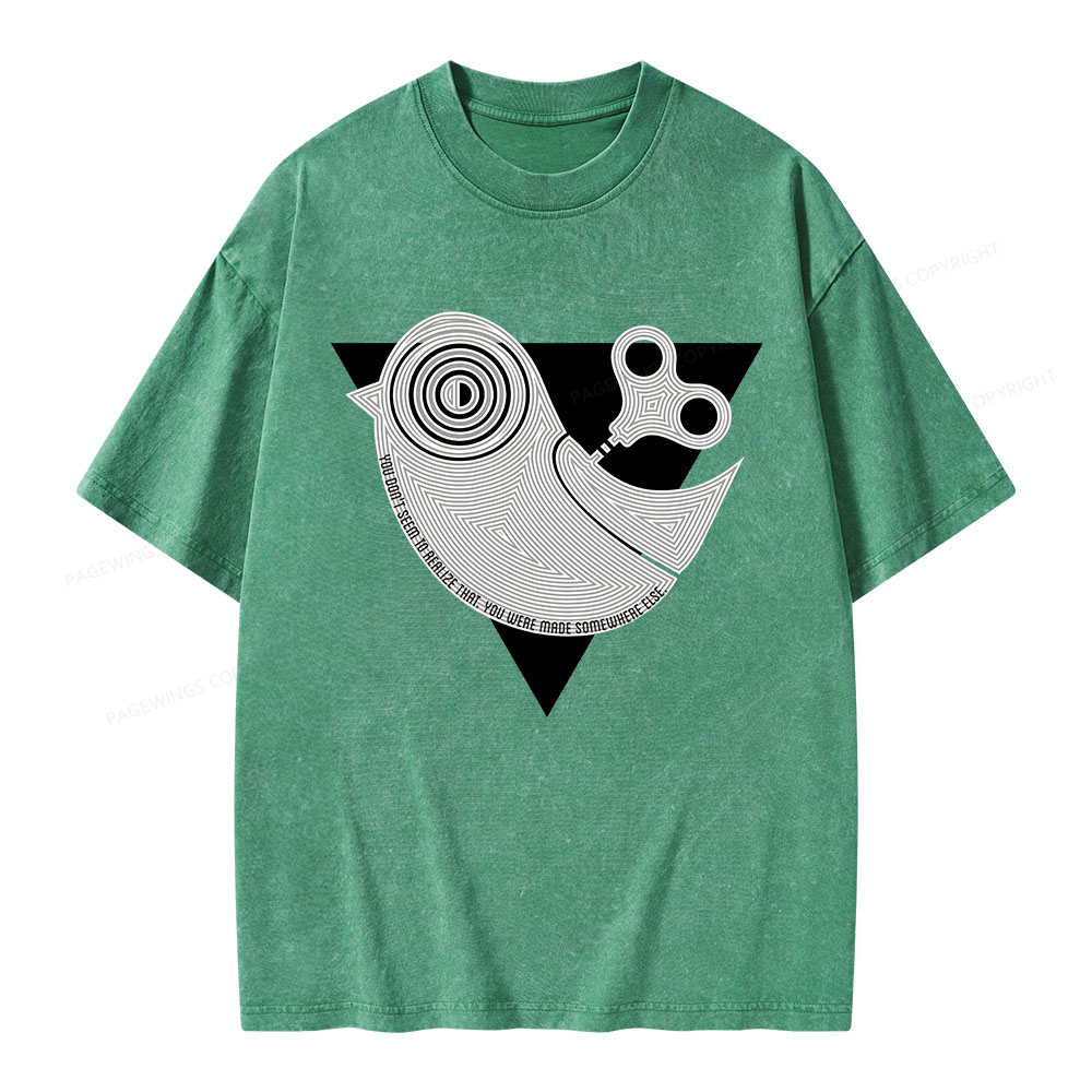 Pagewings Wind up Bird Chronicle Unisex Washed T-shirt