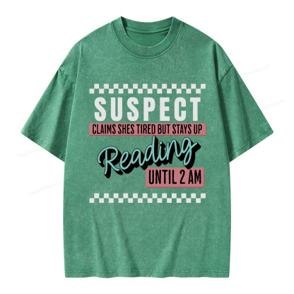Pagewings Suspect Claims Book Lover Unisex Washed T-shirt