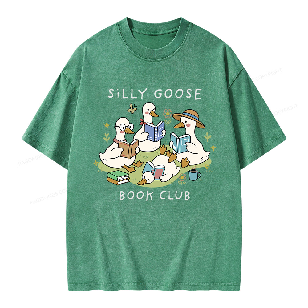 Pagewings Silly Goose Book Club Unisex Washed T-shirt