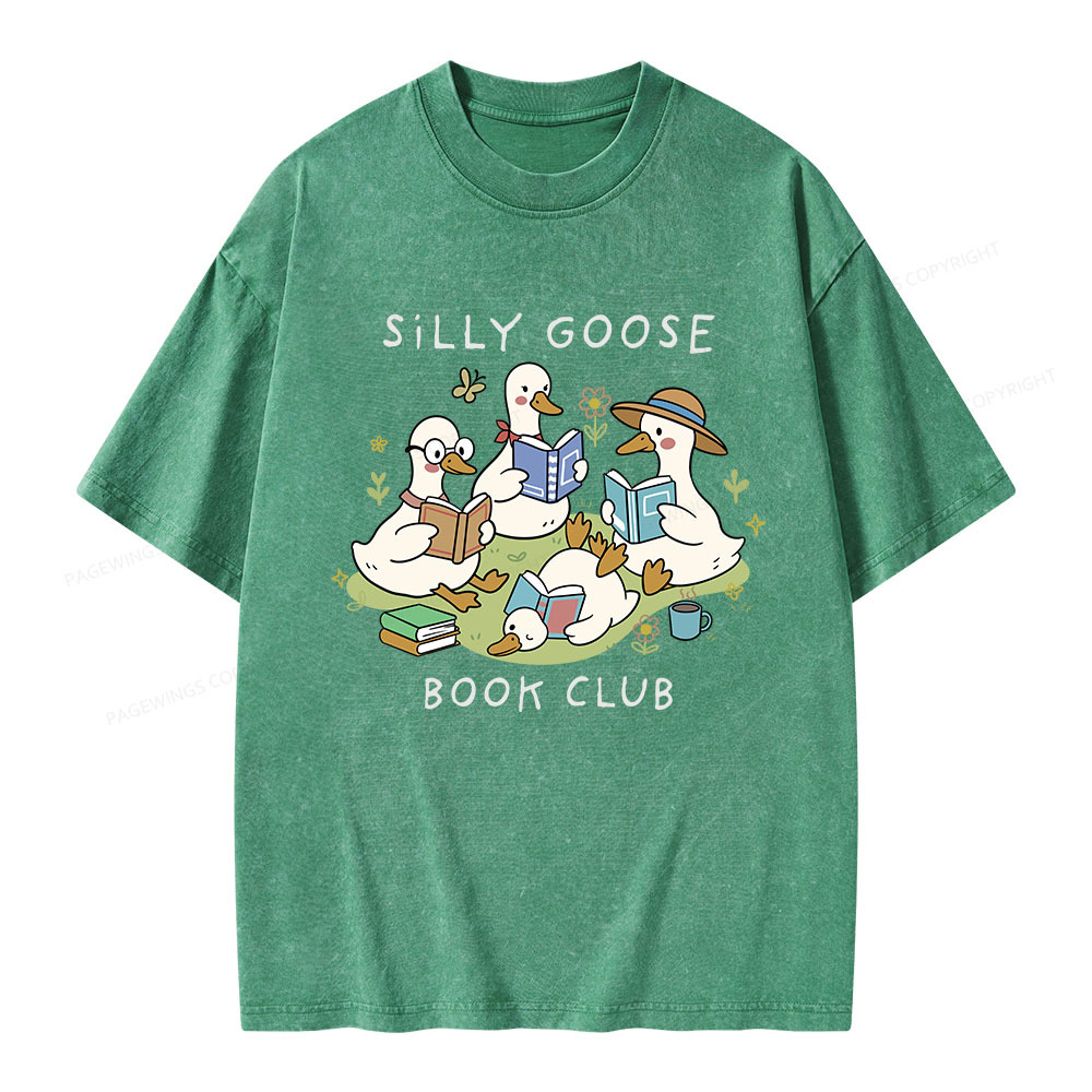 Pagewings Silly Goose Book Club Unisex Washed T-shirt