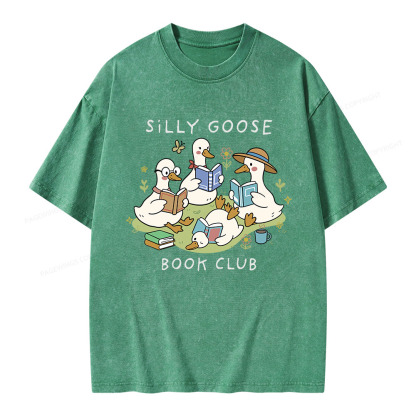 Pagewings Silly Goose Book Club Unisex Washed T-shirt
