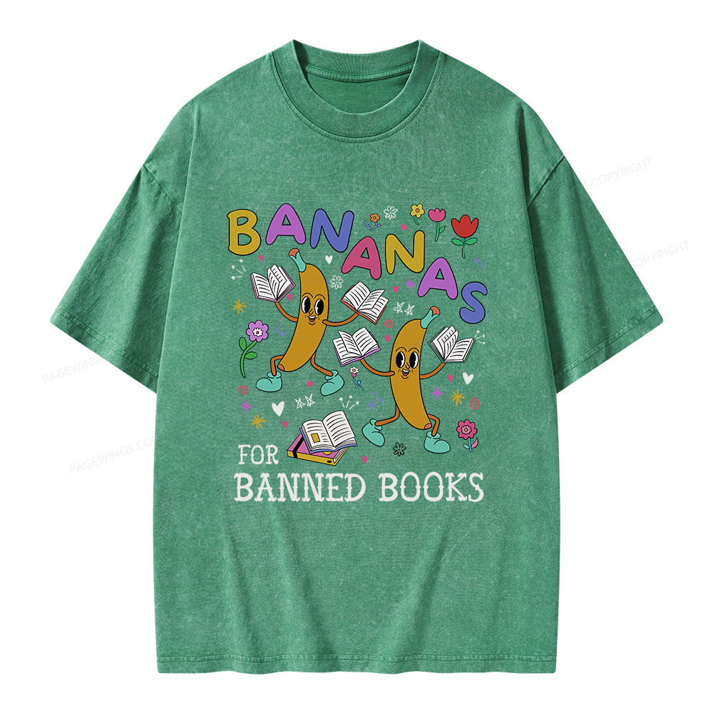 Pagewings Read Banned Books Unisex Washed T-shirt
