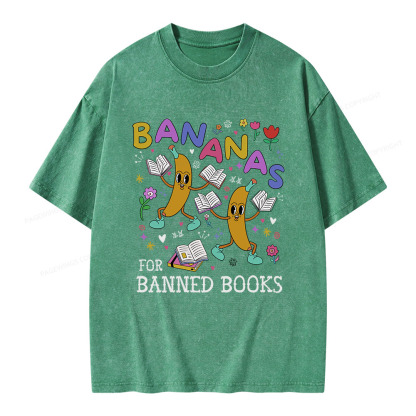 Pagewings Read Banned Books Unisex Washed T-shirt