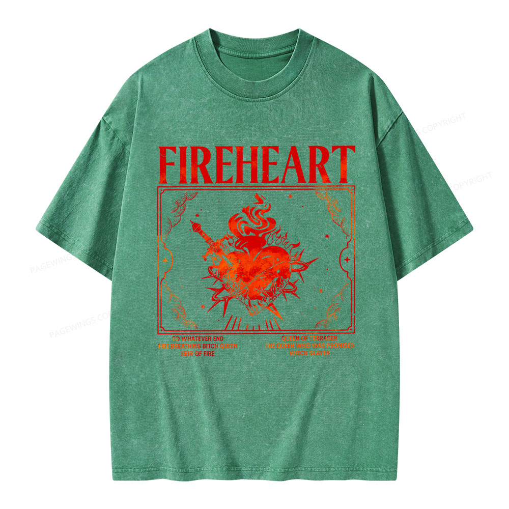 Pagewings Fireheart Unisex Washed T-shirt