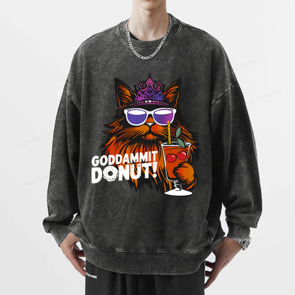 Pagewings Goddammit Donut Unisex Washed Sweatshirt
