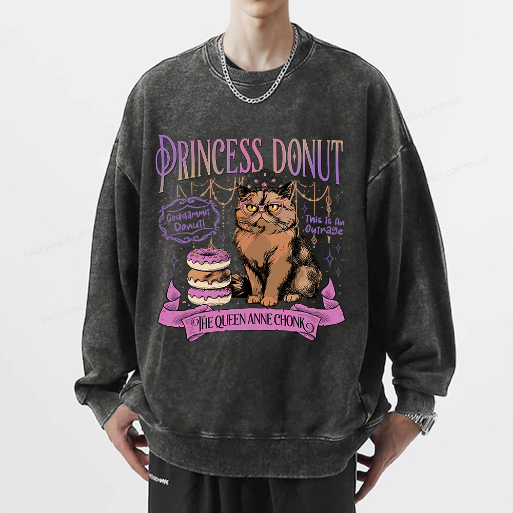 Pagewings Princess Donut Unisex Washed Sweatshirt