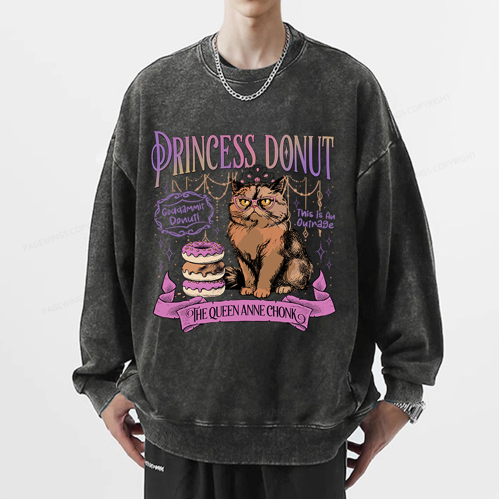 Pagewings Princess Donut Unisex Washed Sweatshirt
