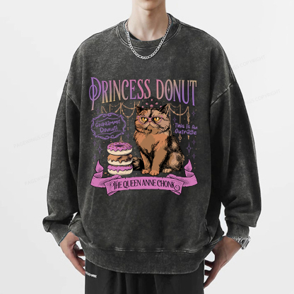 Pagewings Princess Donut Unisex Washed Sweatshirt