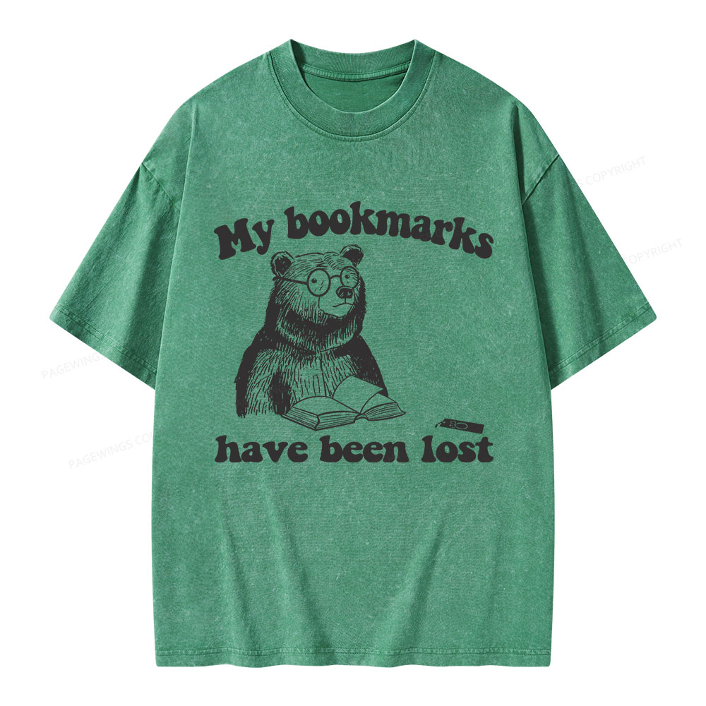Pagewings My Bookmarks Have Been Lost Unisex Washed T-shirt