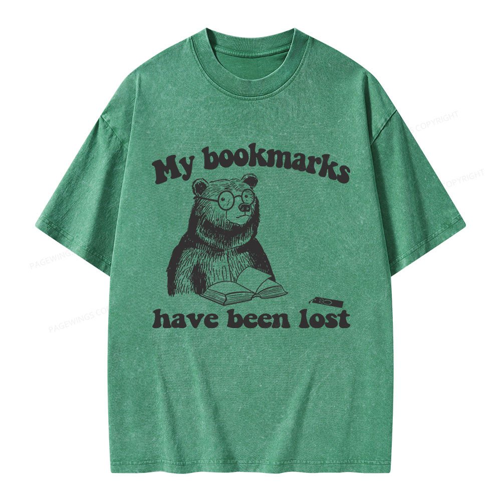 Pagewings My Bookmarks Have Been Lost Unisex Washed T-shirt