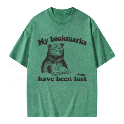 Pagewings My Bookmarks Have Been Lost Unisex Washed T-shirt