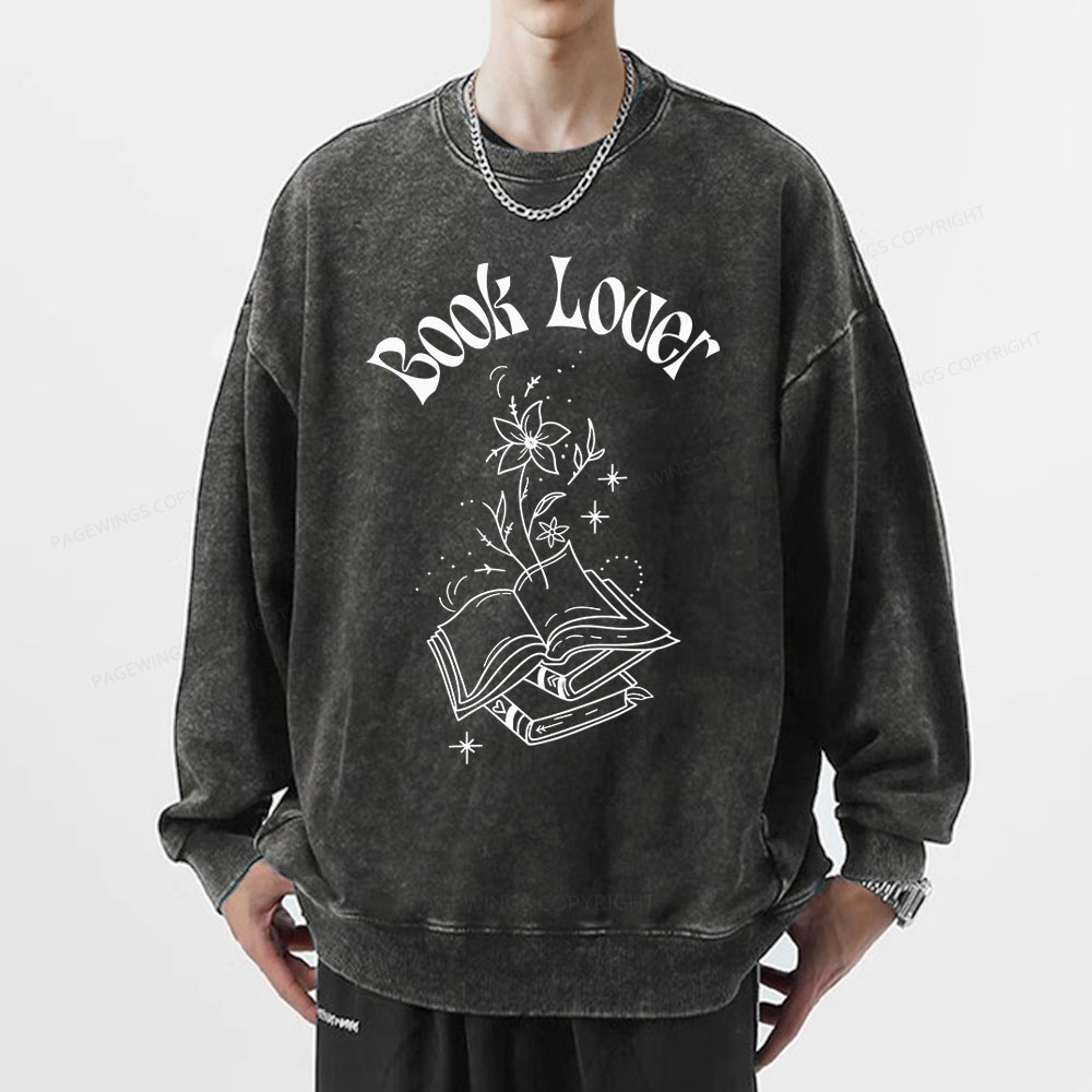 Pagewing  Books Lover Unisex Washed Sweatshirt