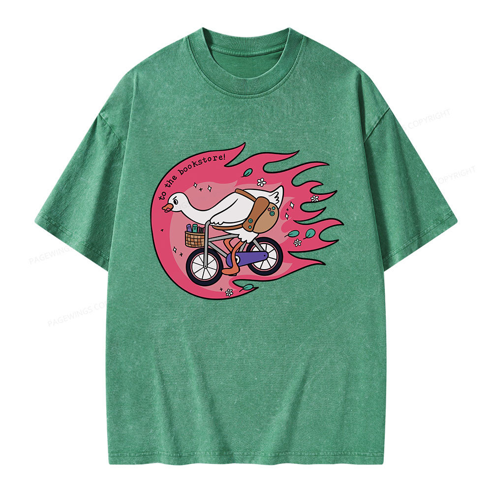Pagewings To the Bookstore Unisex Washed T-shirt