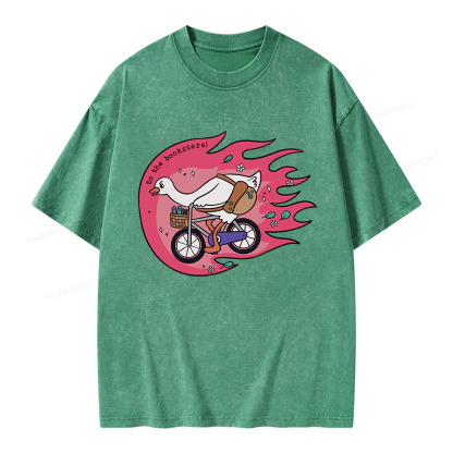 Pagewings To the Bookstore Unisex Washed T-shirt