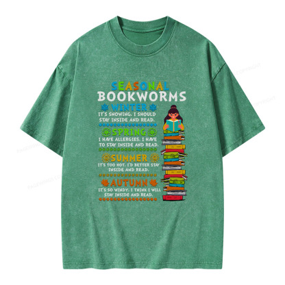 Pagewings Seasonal BookWorms Unisex Washed T-shirt