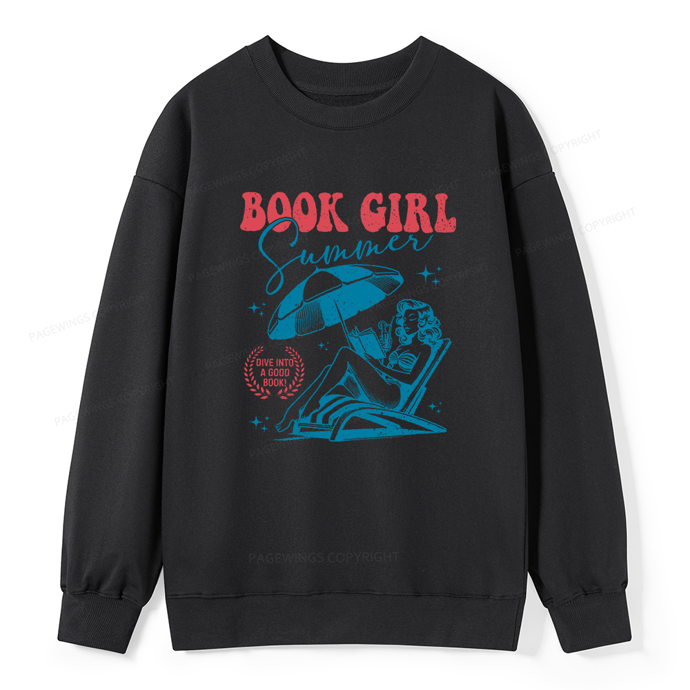 Pagewings Book Girl Summer Unisex Classic Sweatshirt