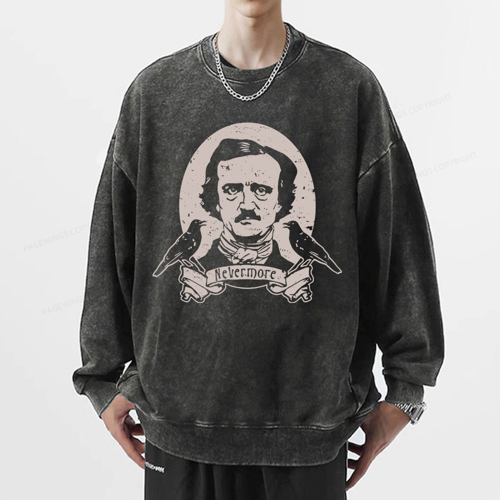 Pagewing   Literary Vintage Stephen Allen King HP Lovecraft Book Unisex Washed Sweatshirt