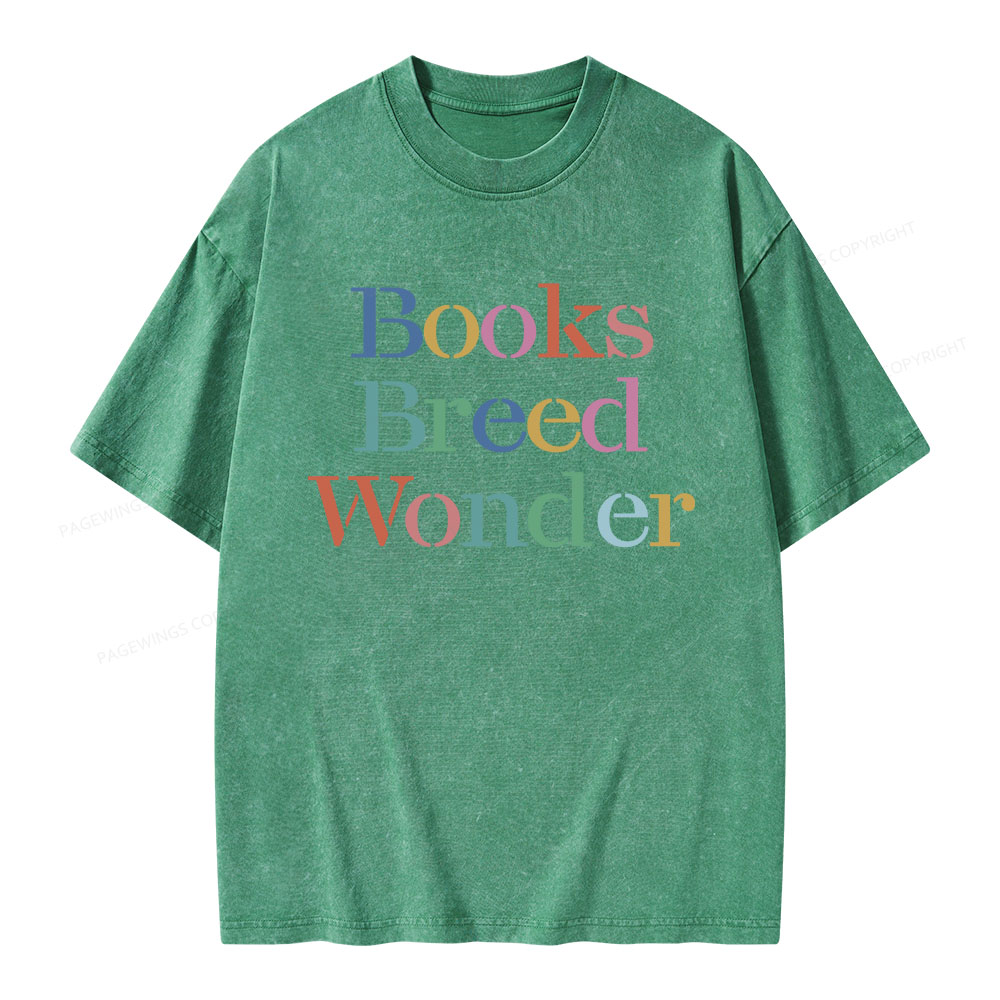 Pagewings Books Breed Wonder Unisex Washed T-shirt