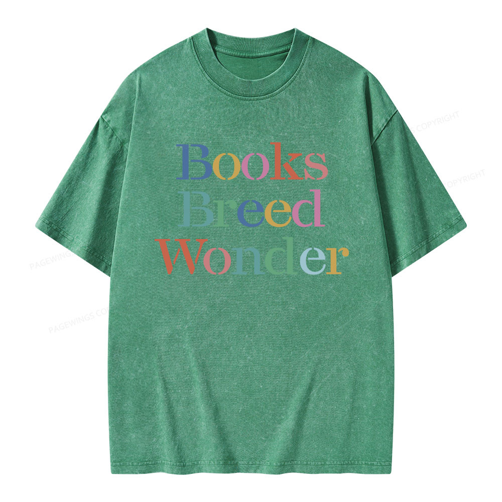 Pagewings Books Breed Wonder Unisex Washed T-shirt