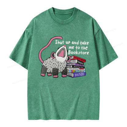 Pagewings Shut Up and Take Me to the Bookstore Unisex Washed T-shirt