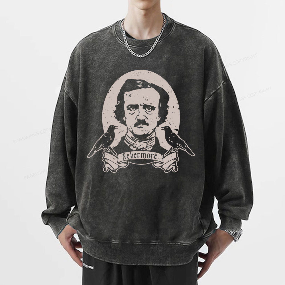 Pagewing   Literary Vintage Stephen Allen King HP Lovecraft Book Unisex Washed Sweatshirt