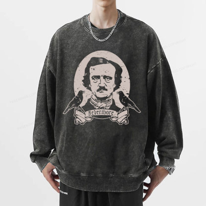 Pagewing   Literary Vintage Stephen Allen King HP Lovecraft Book Unisex Washed Sweatshirt