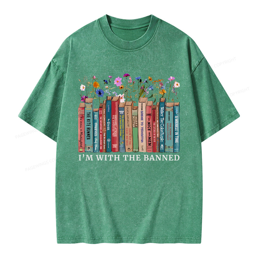 Pagewings I'm With The Banned Unisex Washed T-shirt