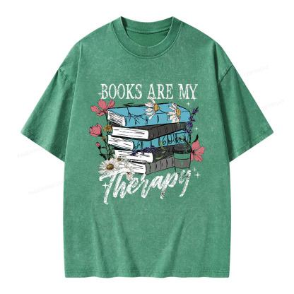 Pagewings Book Are My Therapy Unisex Washed T-shirt