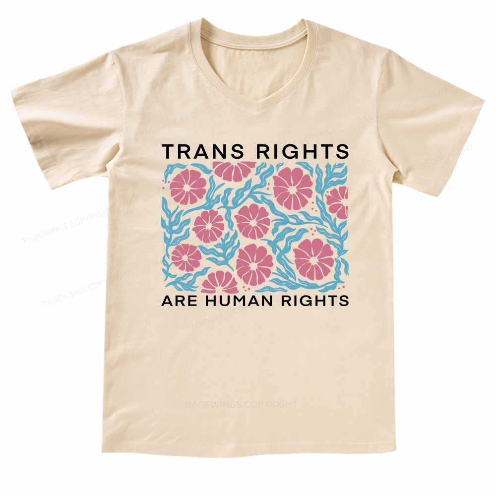 Pagewings Trans Rights Are Human Rights  V-neck T-shirt