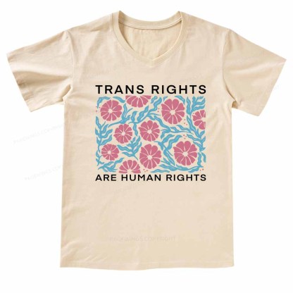 Pagewings Trans Rights Are Human Rights  V-neck T-shirt