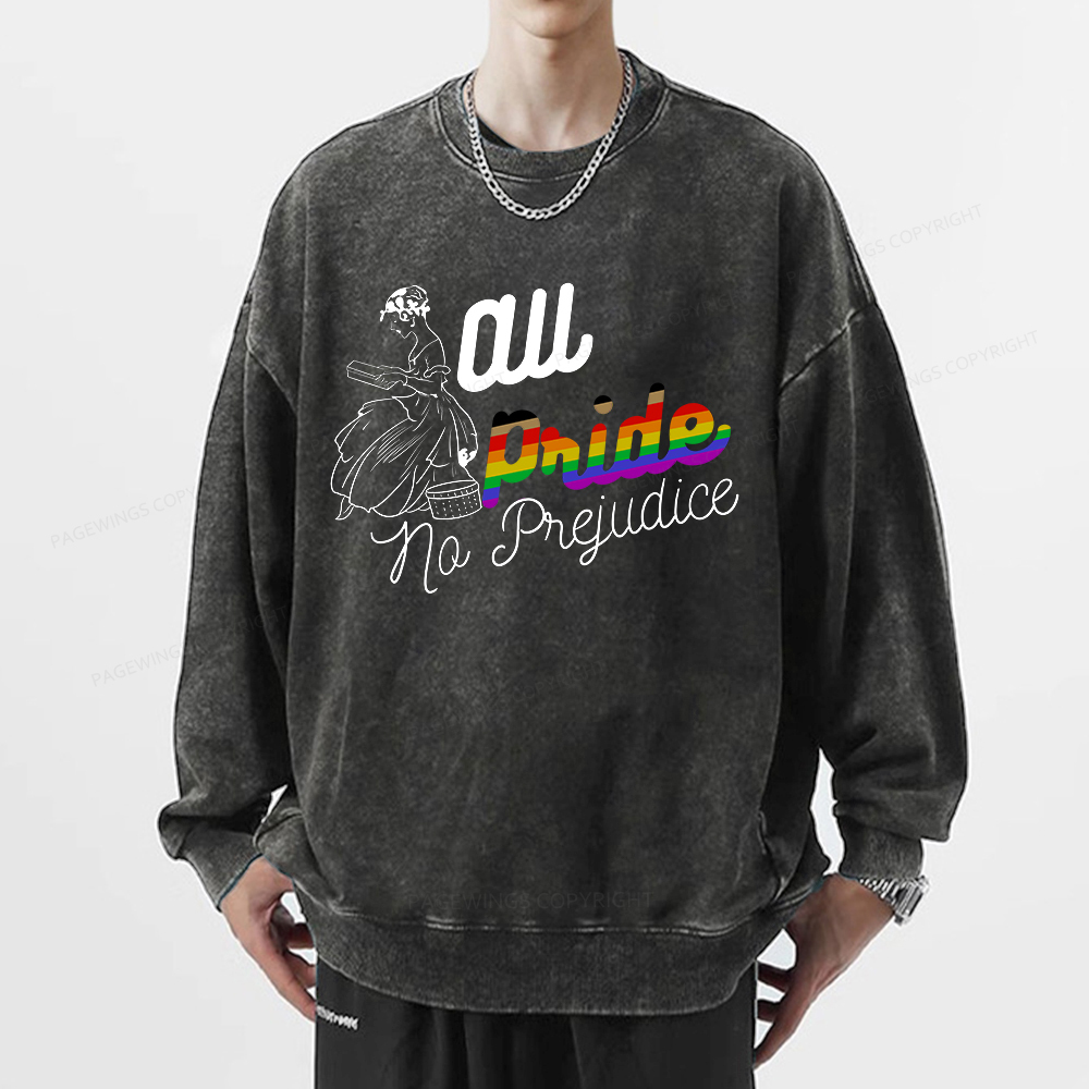 Pagewings All Pride No Prejudice Unisex Washed Sweatshirt
