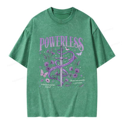 Pagewings Powerless Bookish Unisex Washed T-shirt