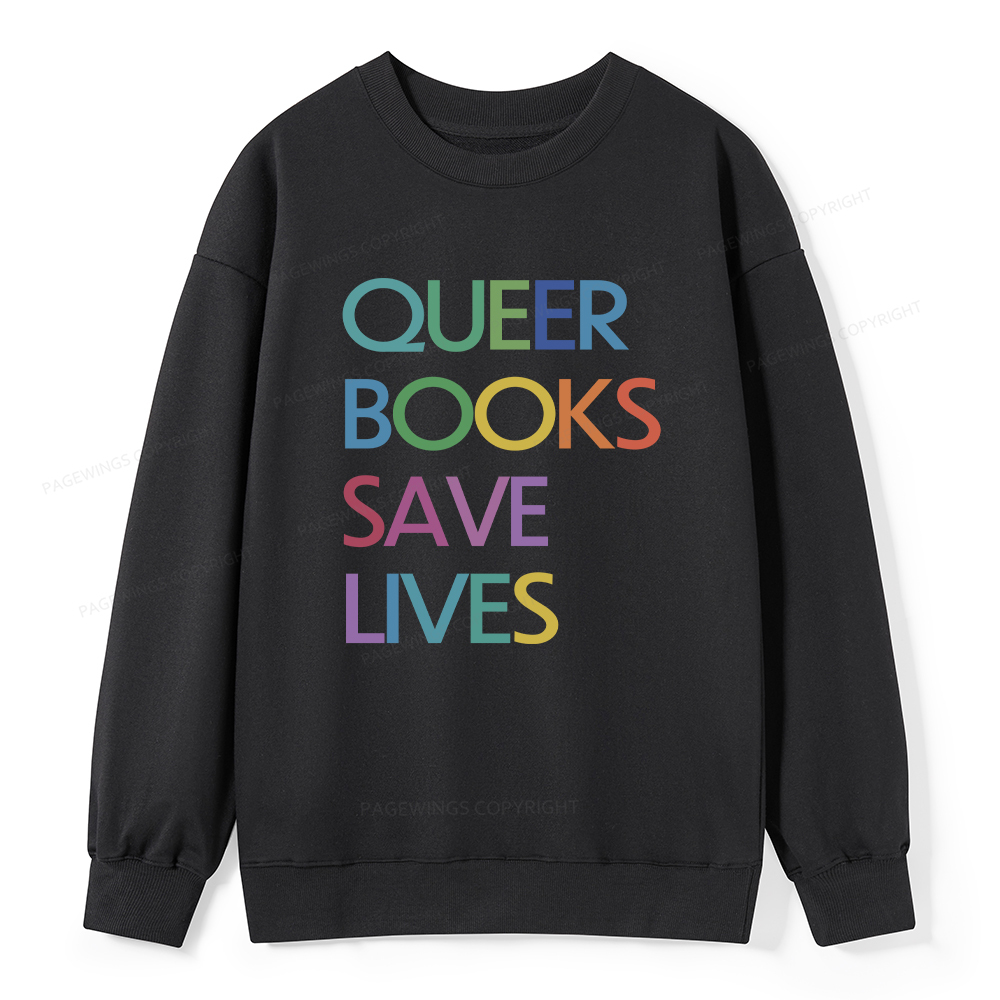 Pagewings Queer Books Save Lives Unisex Classic Sweatshirt