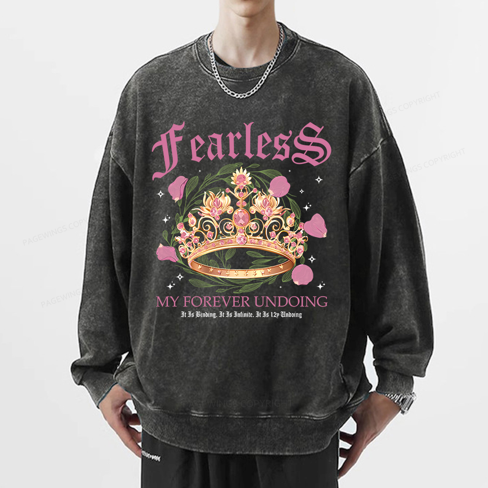 Pagewings Fearless Bookish Comfort Colors Unisex Washed Sweatshirt