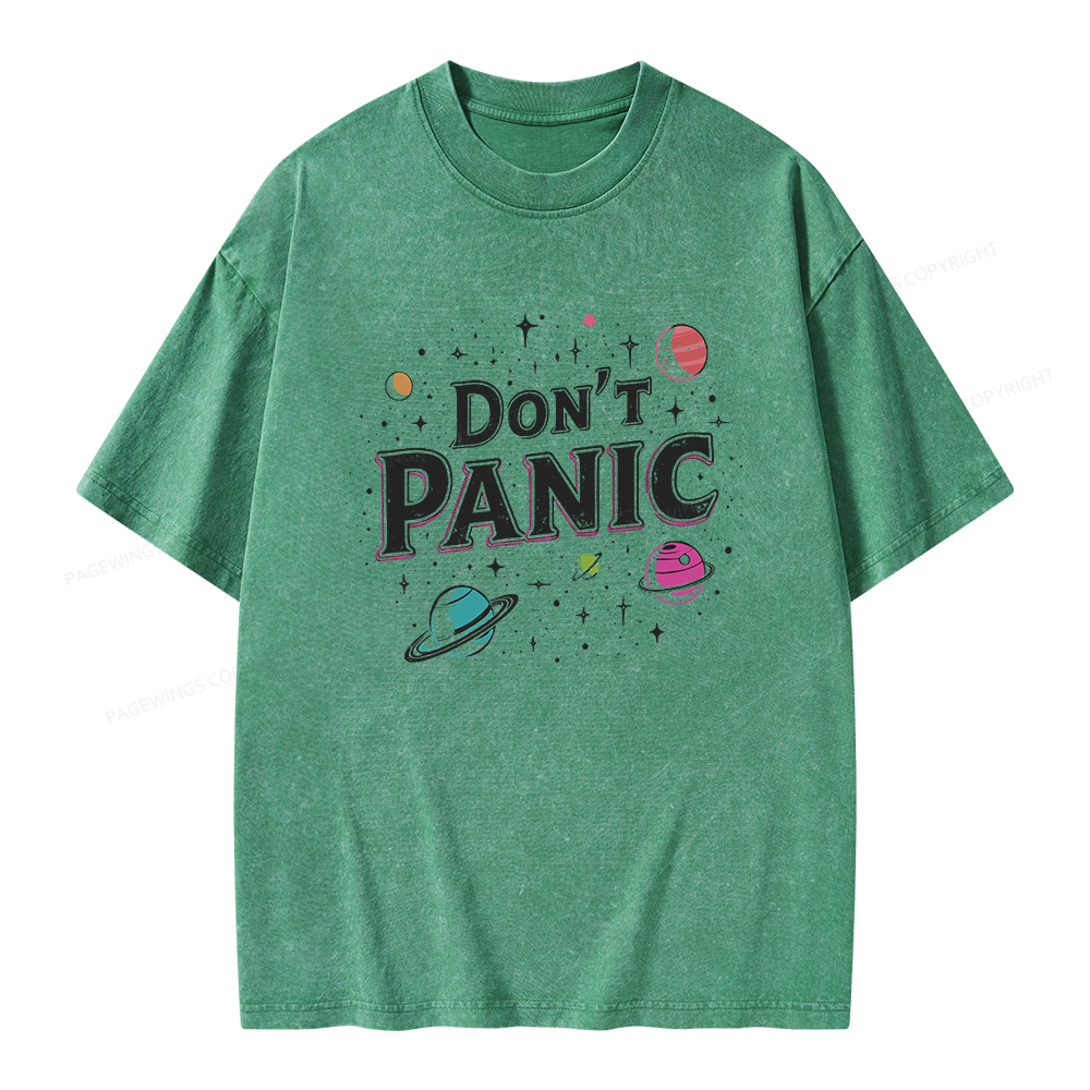 Pagewings Don't Panic Unisex Washed T-shirt