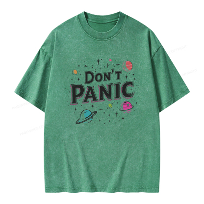 Pagewings Don't Panic Unisex Washed T-shirt