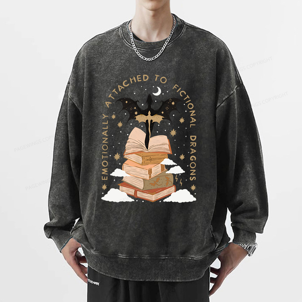 Pagewing Fantasy Romance Reader Gift Romantacy Unisex Washed Sweatshirt