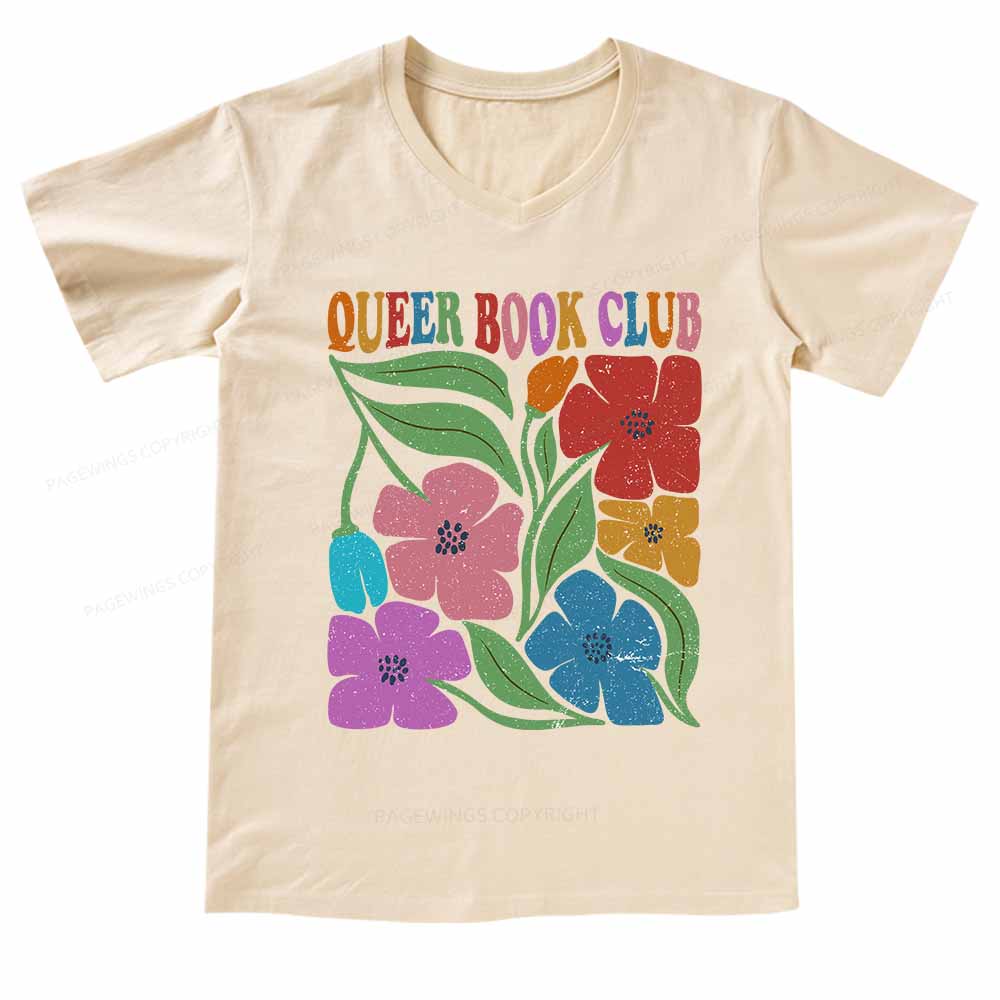 Pagewings Queer Book Club  V-neck T-shirt