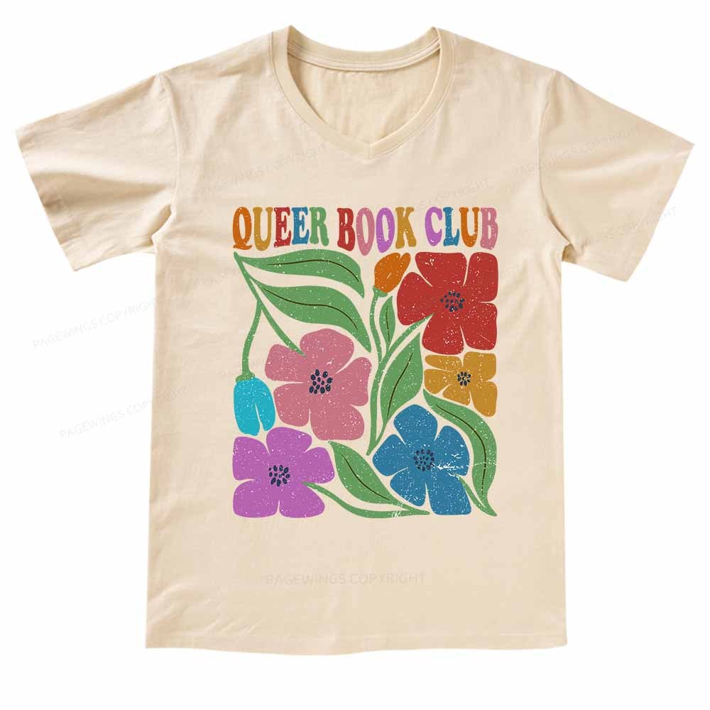 Pagewings Queer Book Club  V-neck T-shirt