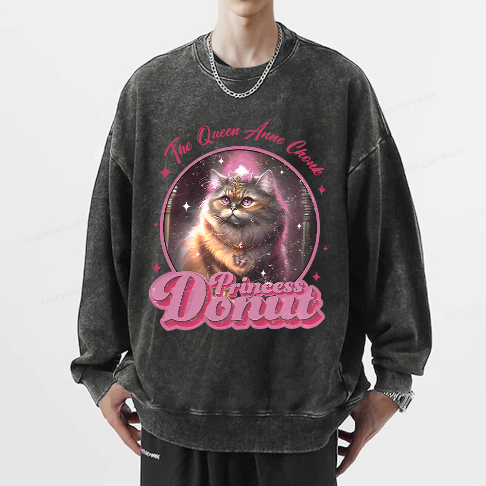 Pagewings Princess Donut Unisex Washed Sweatshirt