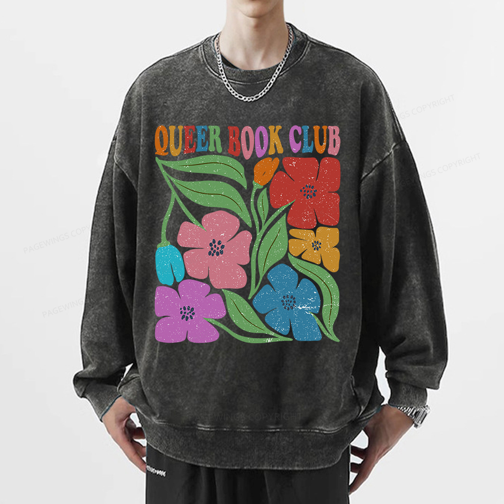 Pagewings Imagine Being Afraid Of Pronouns And Books Unisex Washed Sweatshirt