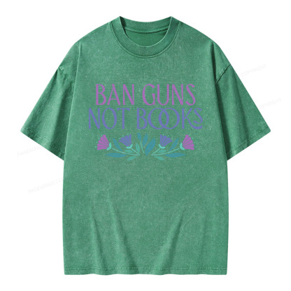 Pagewings Ban Guns Not Books Unisex Washed T-shirt