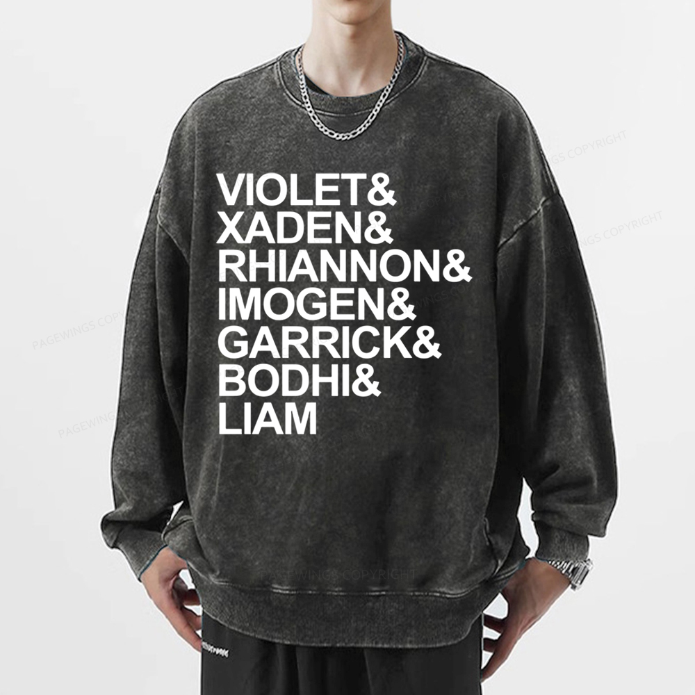 Pagewin Fourth Wing MC Classic T-Shirt Unisex Washed Sweatshirt