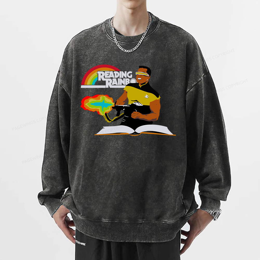 Pagewings Reading Rambo Unisex Washed Sweatshirt