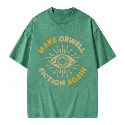 Pagewings Make Orwell Fiction Again Unisex Washed T-shirt