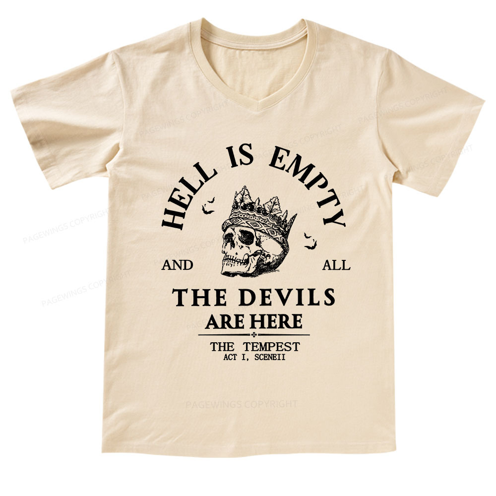 Pagewings Hell Is Empty And All The Devils Are Here V-neck T-shirt