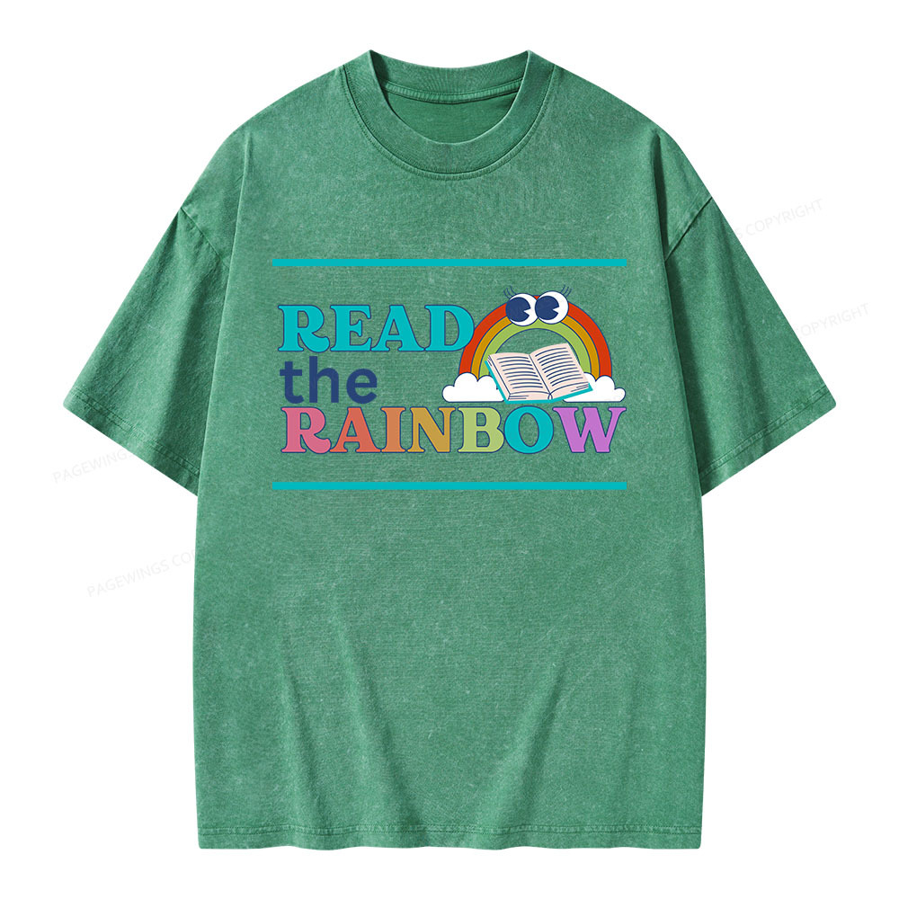 Pagewings Read the Rainbow Unisex Washed T-shirt