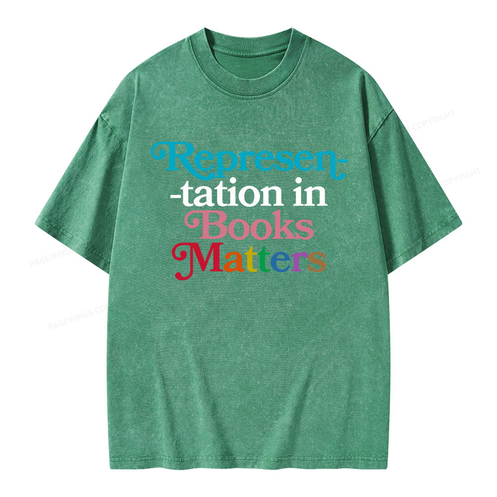Pagewings Represen-tation in Books Matters Unisex Washed T-shirt
